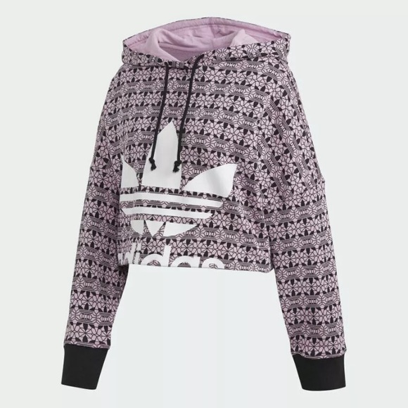 adidas Tops - Adidas TREFOIL ALLOVER PRINT HOODIE